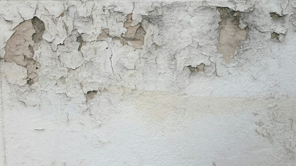 Peeling wall finish illustrating moisture damage behind walls and ceilings